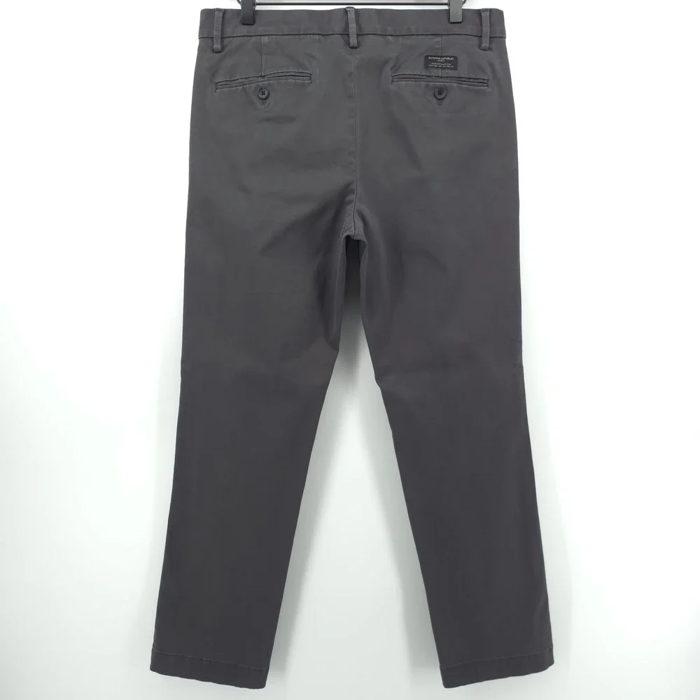 Banana Republic Mens Aiden Chino 32x30 Charcoal‎ Gray Slim Fit Stretch Pants